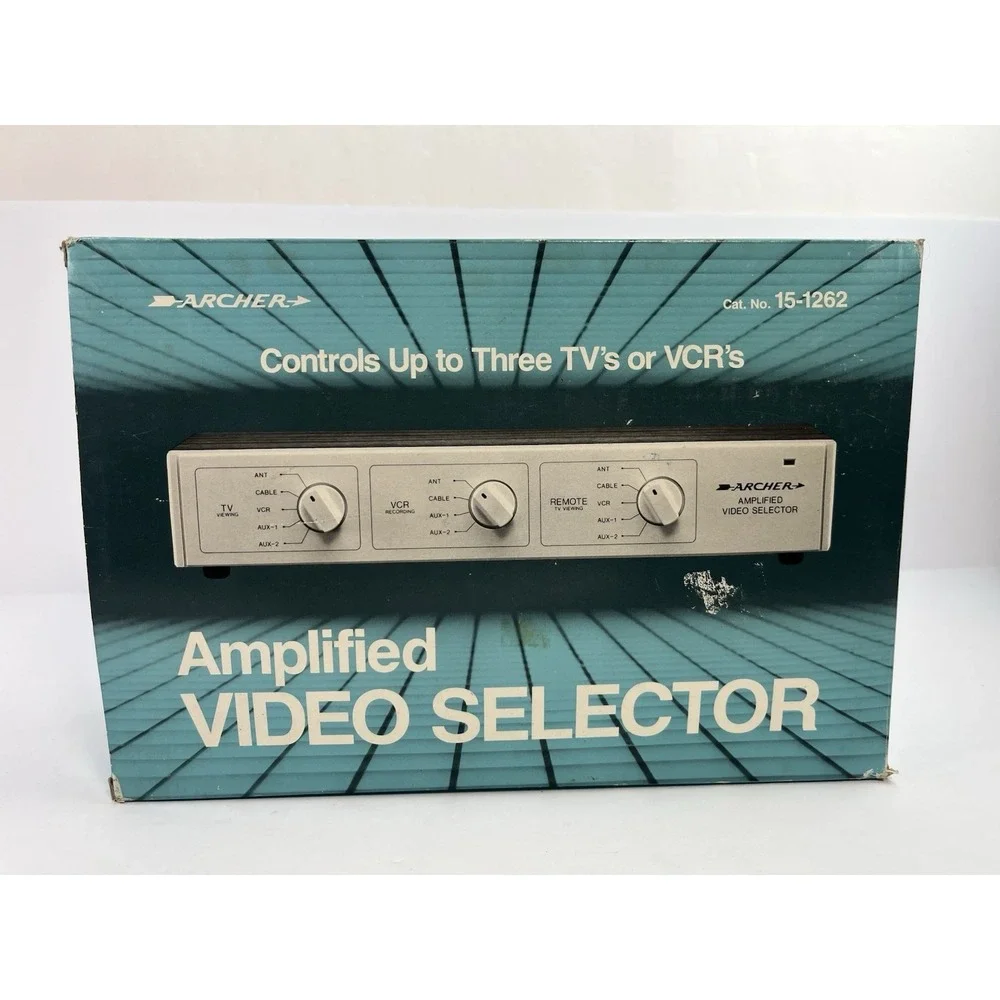 Archer RadioShack Video Selector Switch 15-1262 Coaxial TV or Vintage Gaming